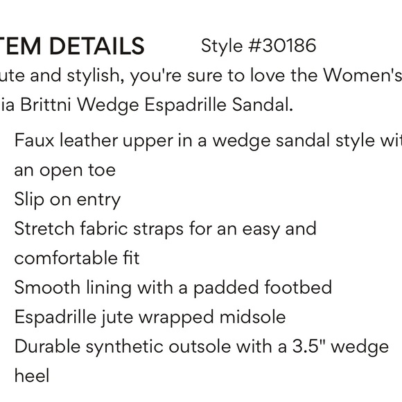 SZ7.5 Mia Cream Brittni Espadrille Wedge Sandals with Wide Straps with elastic. - Picture 4 of 16